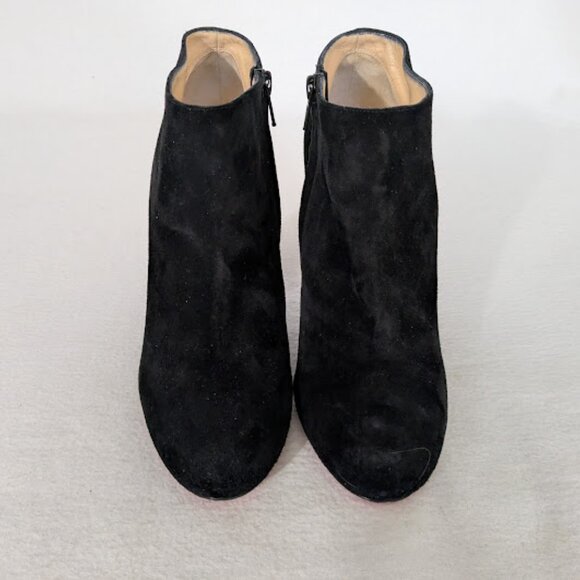 Christian Louboutin Paris Belle Zeppa Wedge Ankle Boots in Black Suede, 38, New - Picture 3 of 7